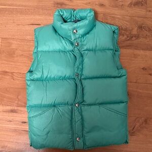 Kids Green Puffer Vest - Vintage